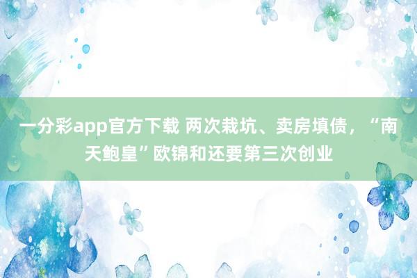 一分彩app官方下载 两次栽坑、卖房填债，“南天鲍皇”欧锦和还要第三次创业