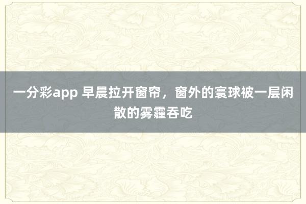 一分彩app 早晨拉开窗帘，窗外的寰球被一层闲散的雾霾吞吃