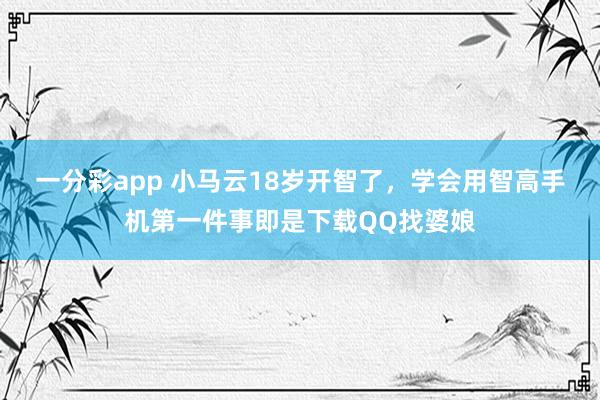 一分彩app 小马云18岁开智了，学会用智高手机第一件事即是下载QQ找婆娘